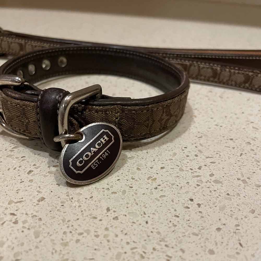 Great shape Coach Dog collar and leash